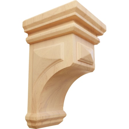 Ekena Millwork 3 1/2"W x 3 3/4"D x 6"H Mini Woodruff Wood Corbel, Red Oak CORW03X03X06WFRO